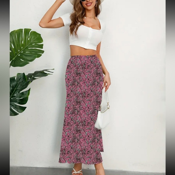 Boho floral print high waisted maxi shirt - Picture 15 of 15